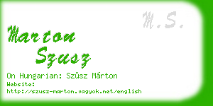 marton szusz business card